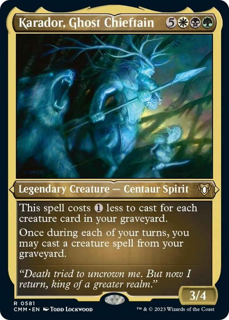 Karador, Ghost Chieftain (Foil Etched) [Commander Masters] | Good Games Morley