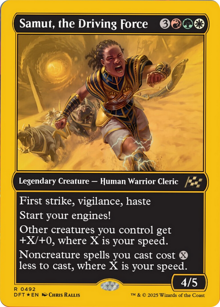 Samut, the Driving Force (First-Place Foil) [Aetherdrift] | Good Games Morley