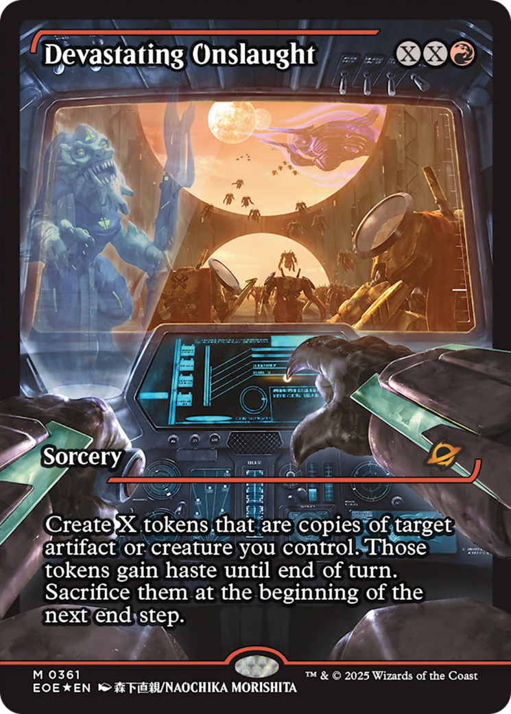 Devastating Onslaught (0361) (Showcase) [Edge of Eternities] | Good Games Morley