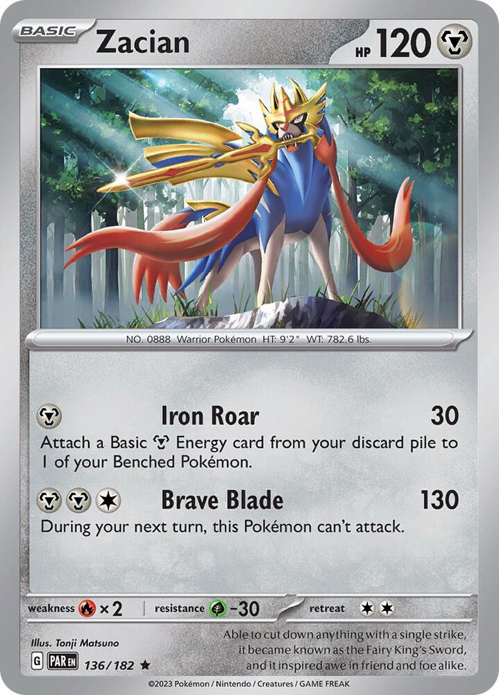 Zacian 136/182 (SV04: Paradox Rift)  - Holofoil | Good Games Morley