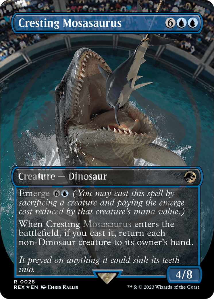 Cresting Mosasaurus (Emblem) (Borderless) [Jurassic World Collection Tokens] | Good Games Morley