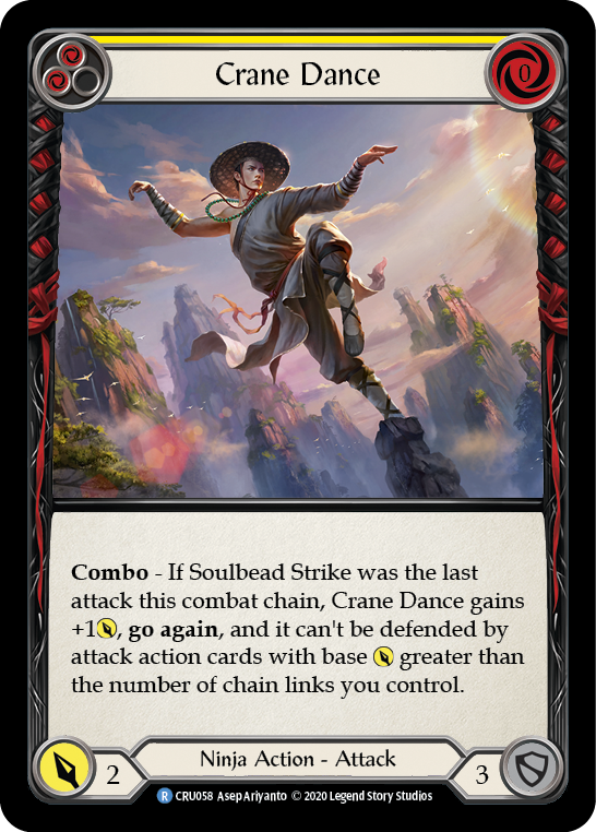 Crane Dance (Yellow) [CRU058] (Crucible of War)  1st Edition Rainbow Foil | Good Games Morley
