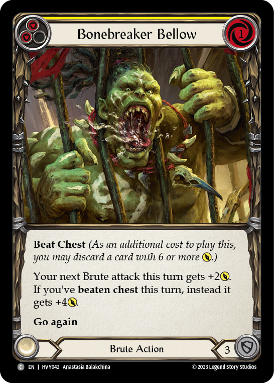 Bonebreaker Bellow (Yellow) [HVY042] (Heavy Hitters)  Rainbow Foil | Good Games Morley