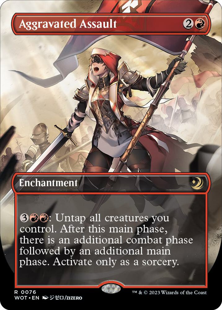 Aggravated Assault 76/63 (Wilds of Eldraine: Enchanting Tales)  - Borderless Foil | Good Games Morley