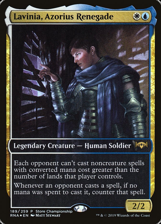 Lavinia, Azorius Renegade (Store Championship) (Full Art) [Ravnica Allegiance Promos] | Good Games Morley