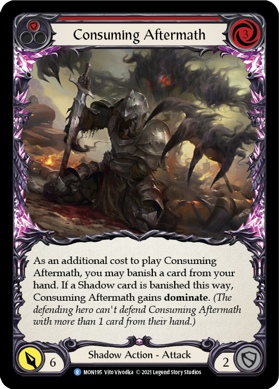 Consuming Aftermath (Red) [MON195-RF] (Monarch)  1st Edition Rainbow Foil | Good Games Morley
