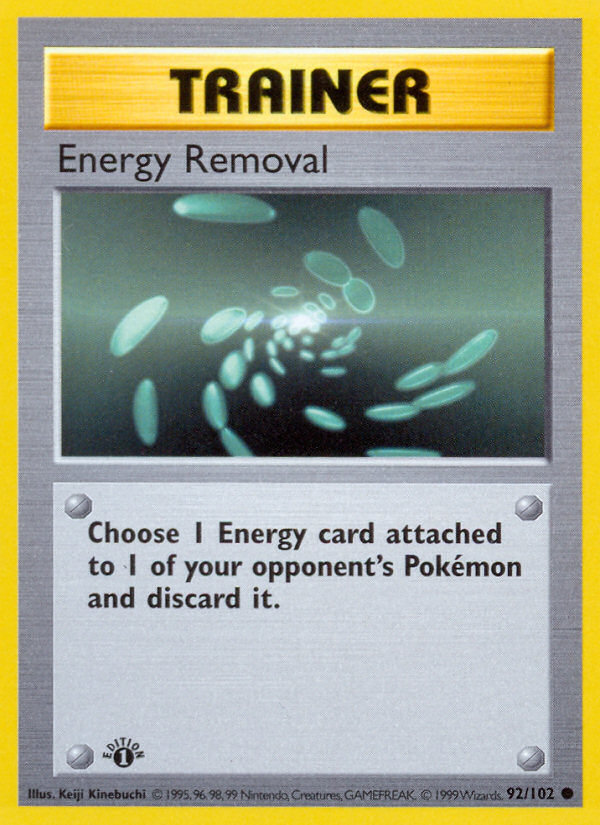 Energy Removal (92/102) (Shadowless) [Base Set 1st Edition] | Good Games Morley