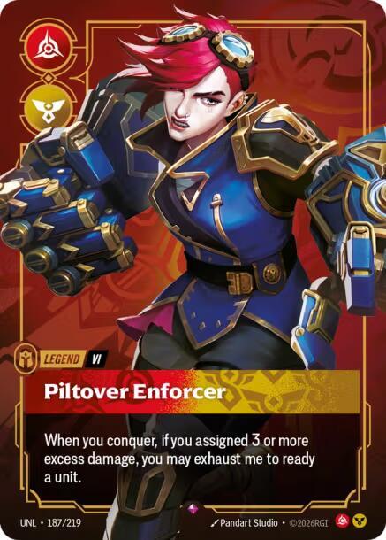 Vi - Piltover Enforcer 187/219 (Unleashed)  - Foil | Good Games Morley