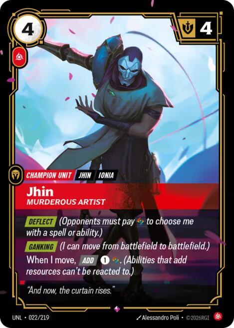 Jhin - Murderous Artist 022/219 (Unleashed)  - Foil | Good Games Morley