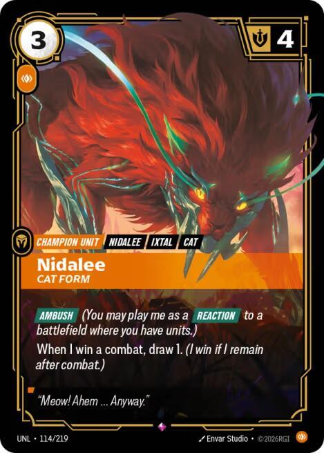 Nidalee - Cat Form 114/219 (Unleashed)  - Foil | Good Games Morley