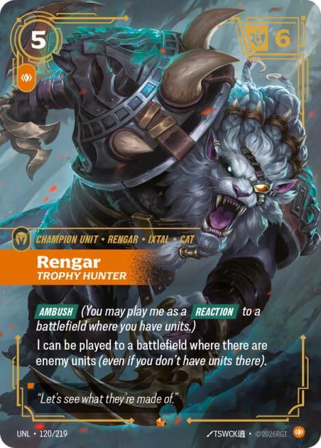 Rengar - Trophy Hunter 120/219 (Unleashed)  - Foil | Good Games Morley