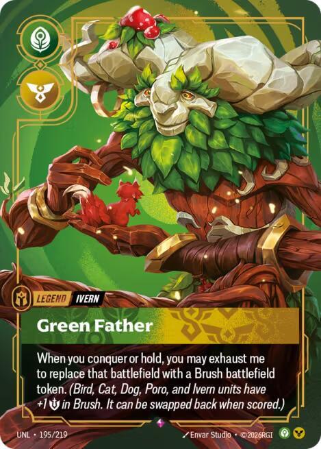 Ivern - Green Father 195/219 (Unleashed)  - Foil | Good Games Morley