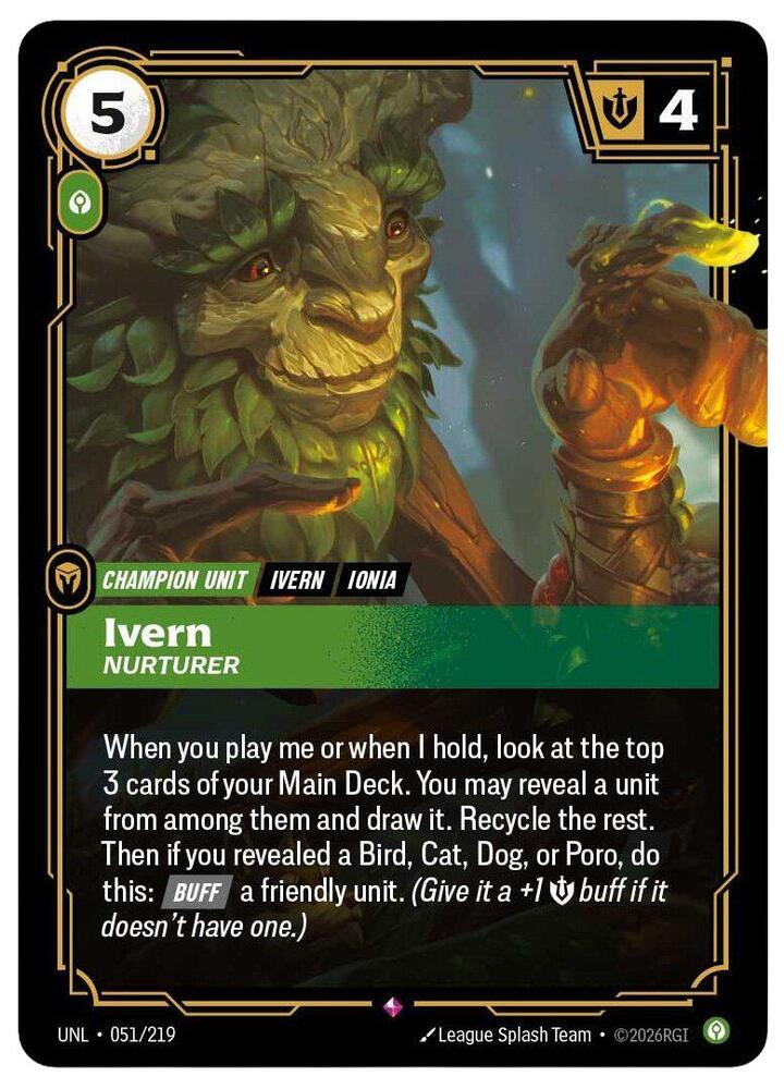 Ivern - Nurturer 051/219 (Unleashed)  - Foil | Good Games Morley
