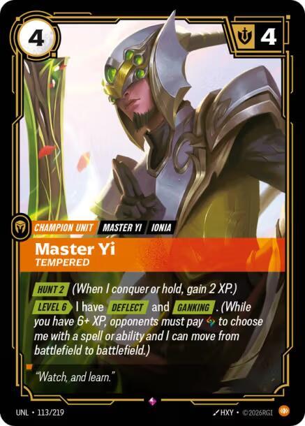 Master - Yi Tempered 113/219 (Unleashed)  - Foil | Good Games Morley
