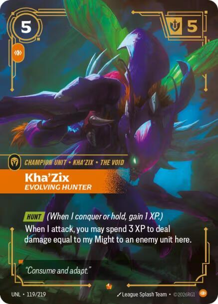 Kha'Zix - Evolving Hunter 119/219 (Unleashed)  - Foil | Good Games Morley