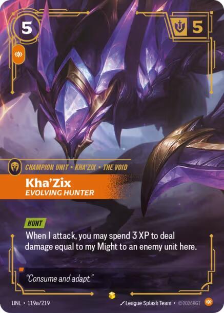 Kha'Zix - Evolving Hunter 119a/219 (Unleashed)  - Foil | Good Games Morley