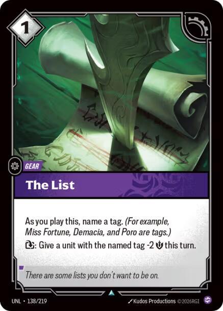 The List 138/219 (Unleashed)  - Foil | Good Games Morley