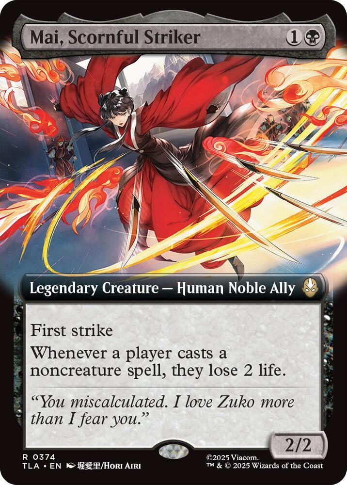 Mai Scornful Striker Extended Art (Dupe) 374 (Avatar: The Last Airbender)  - Foil | Good Games Morley