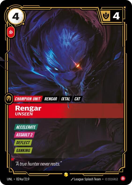 Rengar - Unseen 024a/219 (Unleashed)  - Foil | Good Games Morley