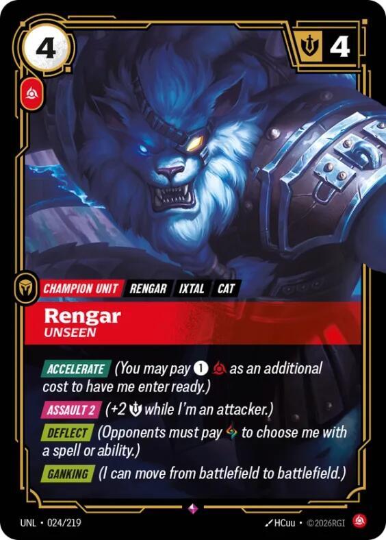 Rengar - Unseen 024/219 (Unleashed)  - Foil | Good Games Morley
