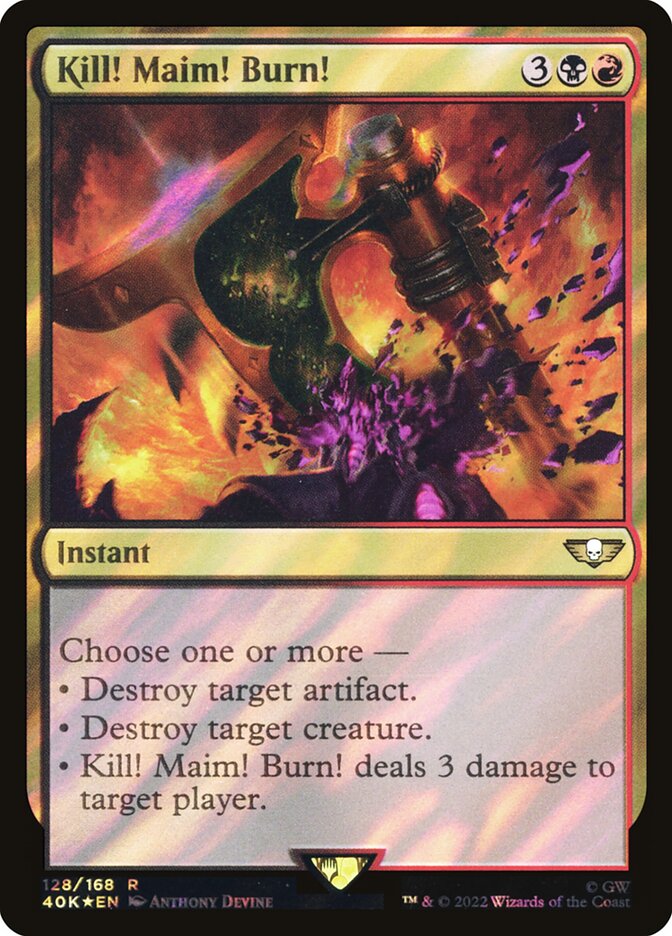 Kill! Maim! Burn! 128★/617 (Universes Beyond: Warhammer 40,000)  - Surge Foil | Good Games Morley