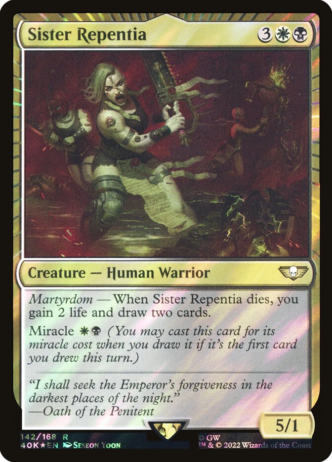 Sister Repentia  142★/617 (Universes Beyond: Warhammer 40,000)  - Surge Foil | Good Games Morley
