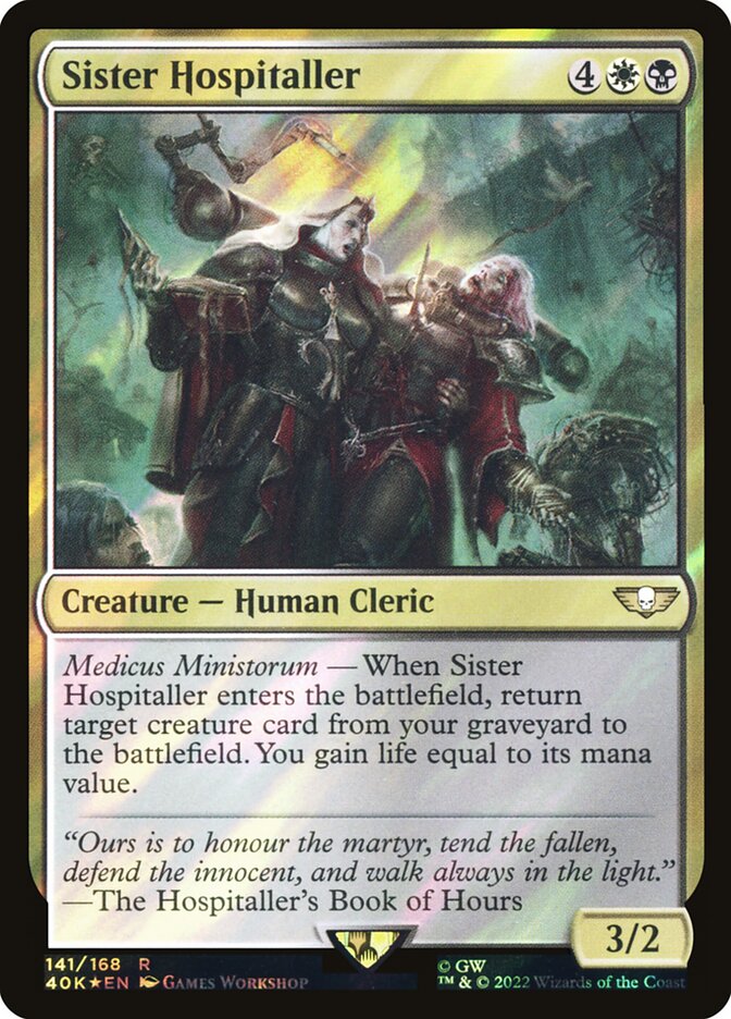 Sister Hospitaller  141★/617 (Universes Beyond: Warhammer 40,000)  - Surge Foil | Good Games Morley