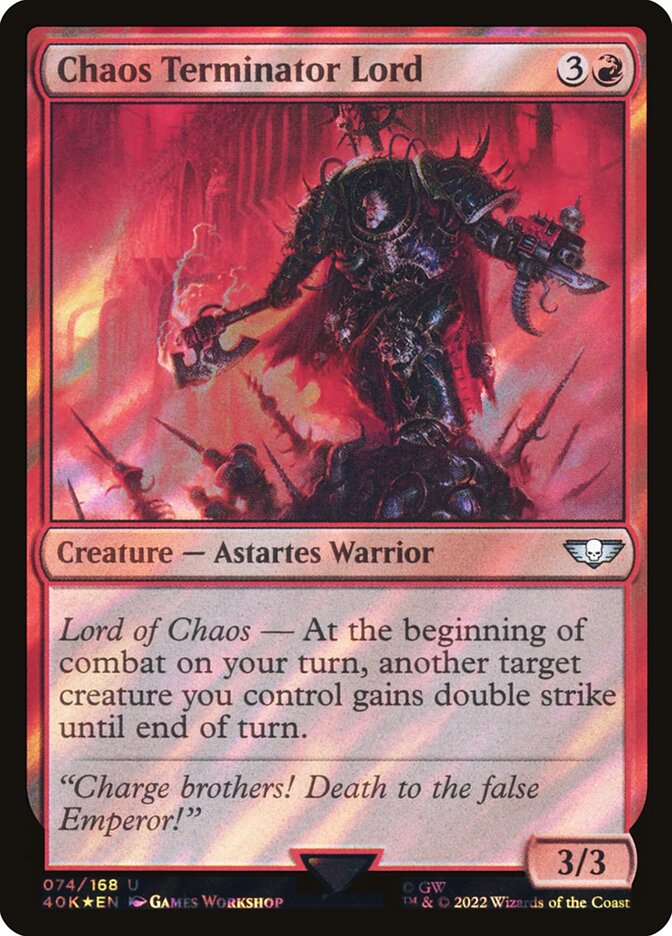 Chaos Terminator Lord  74★/617 (Universes Beyond: Warhammer 40,000)  - Surge Foil | Good Games Morley
