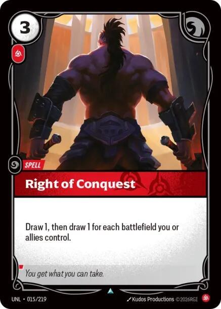 Right of Conquest 015/219 (Unleashed)  - Foil | Good Games Morley