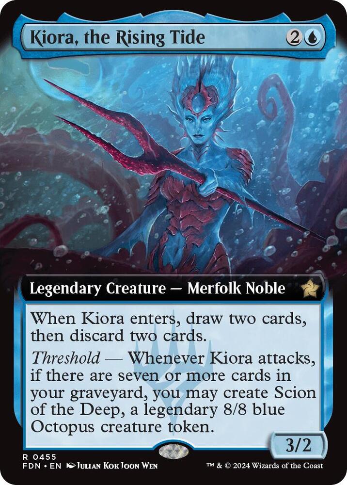 Kiora, the Rising Tide 455 (Foundations)  - Extended Art Foil | Good Games Morley