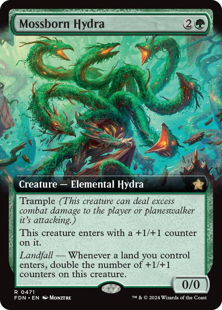 Mossborn Hydra (Dupe) 471/291 (Foundations)  - Extended Art | Good Games Morley