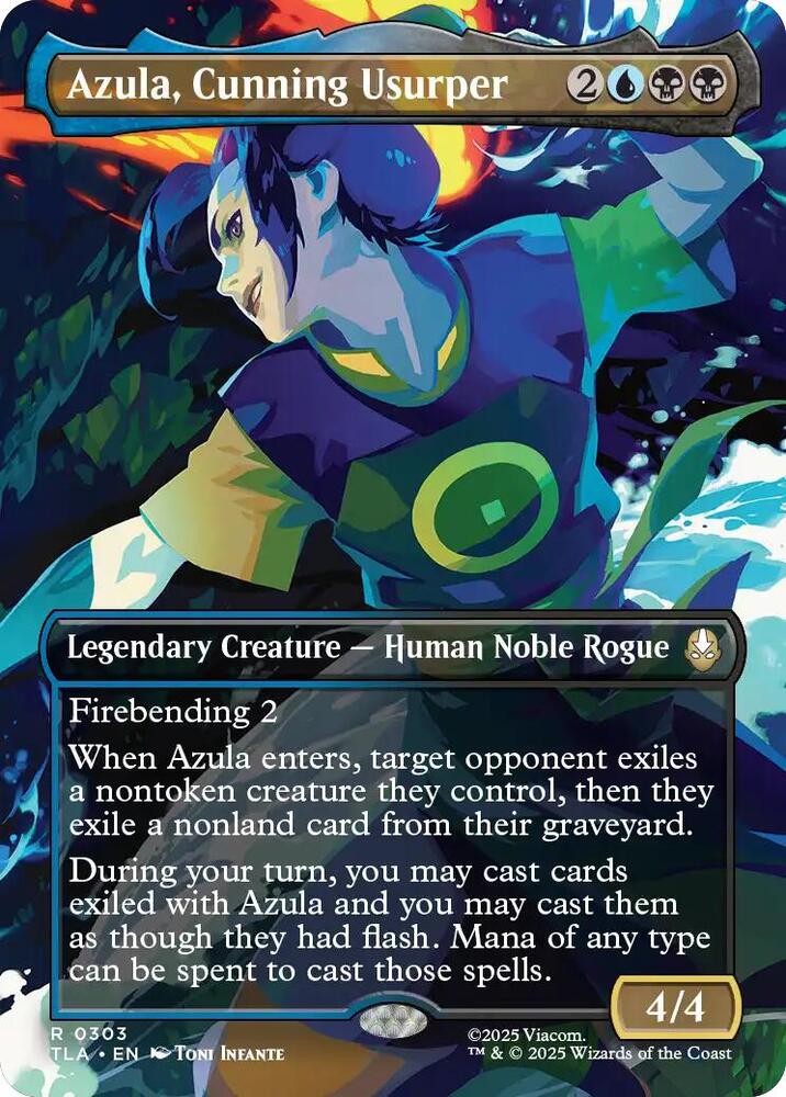 Azula, Cunning Usurper Borderless (Dupe) 303 (Avatar: The Last Airbender)  - Foil | Good Games Morley