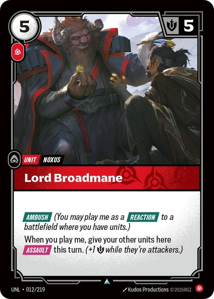 Lord Broadmane 012/219 (Unleashed)  | Good Games Morley