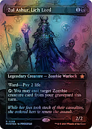 Zul Ashur, Lich Lord 389/291 (Foundations)  - Borderless Foil | Good Games Morley