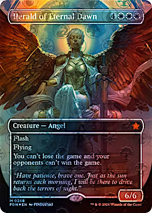 Herald of Eternal Dawn 368/291 (Foundations)  - Borderless Mana Foil | Good Games Morley