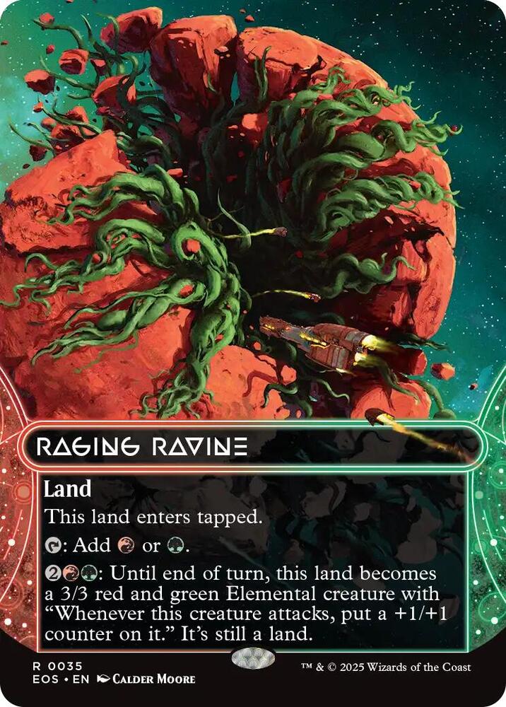 Raging Ravine 0035 Borderless (Dupe) 35 (Edge of Eternities: Stellar Sights)  - Foil | Good Games Morley