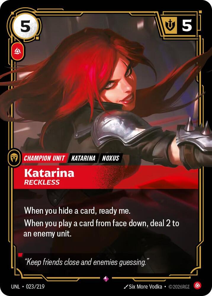 Katarina - Reckless 023/219 (Unleashed)  - Foil | Good Games Morley