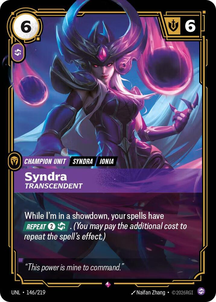 Syndra Transcendent 146/219 (Unleashed)  - Foil | Good Games Morley