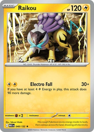 Raikou 048/132 (ME01: Mega Evolution)  - Holofoil | Good Games Morley