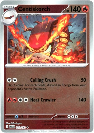 Centiskorch 030/132 (ME01: Mega Evolution)  - Reverse Holofoil | Good Games Morley