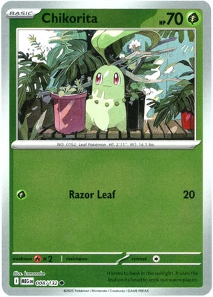 Chikorita 008/132 (ME01: Mega Evolution)  - Reverse Holofoil | Good Games Morley