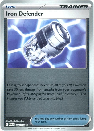 Iron Defender 118/132 (ME01: Mega Evolution)  - Reverse Holofoil | Good Games Morley