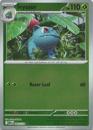 Ivysaur 002/132 (ME01: Mega Evolution)  - Reverse Holofoil | Good Games Morley