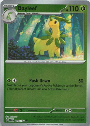 Bayleef 009/132 (ME01: Mega Evolution)  - Reverse Holofoil | Good Games Morley