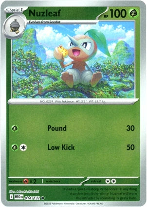 Nuzleaf 014/132 (ME01: Mega Evolution)  - Reverse Holofoil | Good Games Morley