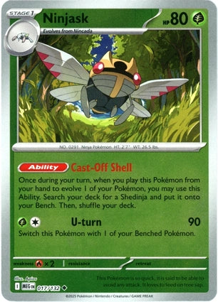 Ninjask 017/132 (ME01: Mega Evolution)  - Reverse Holofoil | Good Games Morley