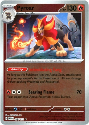Pyroar 024/132 (ME01: Mega Evolution)  - Reverse Holofoil | Good Games Morley