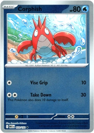 Corphish 033/132 (ME01: Mega Evolution)  - Reverse Holofoil | Good Games Morley