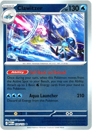 Clawitzer 038/132 (ME01: Mega Evolution)  - Reverse Holofoil | Good Games Morley