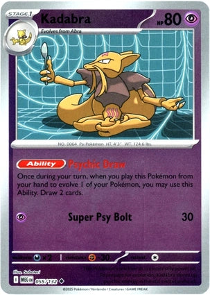 Kadabra 055/132 (ME01: Mega Evolution)  - Reverse Holofoil | Good Games Morley